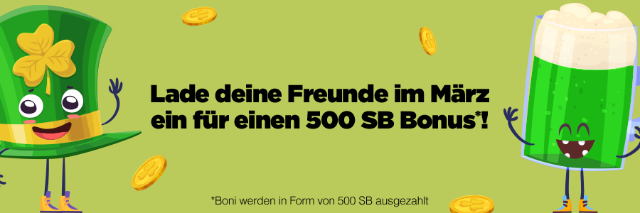 5€ St. Patricks Empfehlungsbonus!