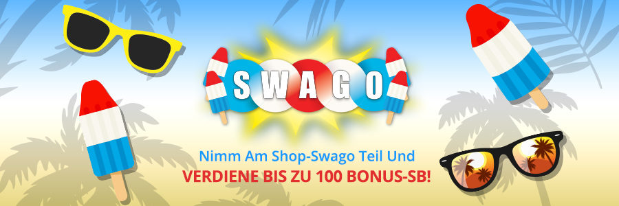 Verdiene bis zu 100 Bonus-SB mit dem Swagbucks Deutschland Shop Swago Juli 2021