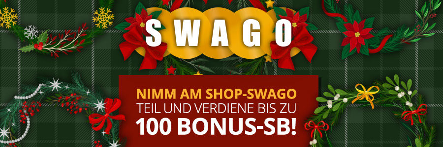 Verdiene bis zu 100 Bonus-SB mit dem Swagbucks Deutschland Shop Swago Dezember2021